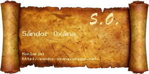 Sándor Oxána névjegykártya