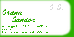 oxana sandor business card